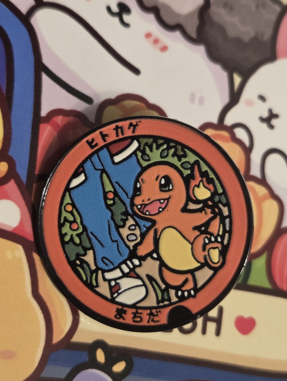 Pokemon Charmander Round Enamel Pin - Orange and Yellow